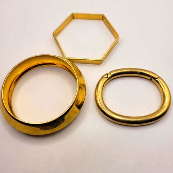 J. Crew Gold Tone Bangle Set Of 3 - Picture 1 of 6